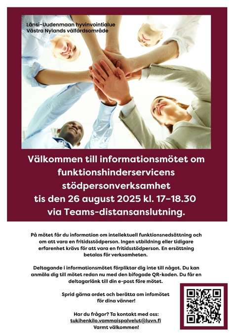 Anmälan om informationsmöte för stödpersonverksamhet.
